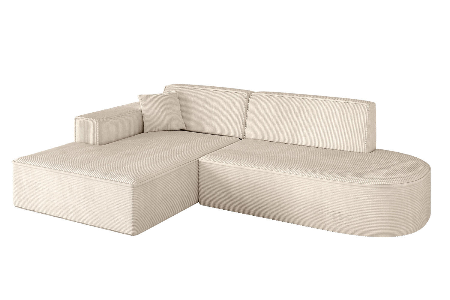 ECKSOFA Ottomane Links IREA-L1-v4 - 234x171x79 cm Beige - Beige, Holzwerkstoff/Textil (234/171cm) - ALTDECOR