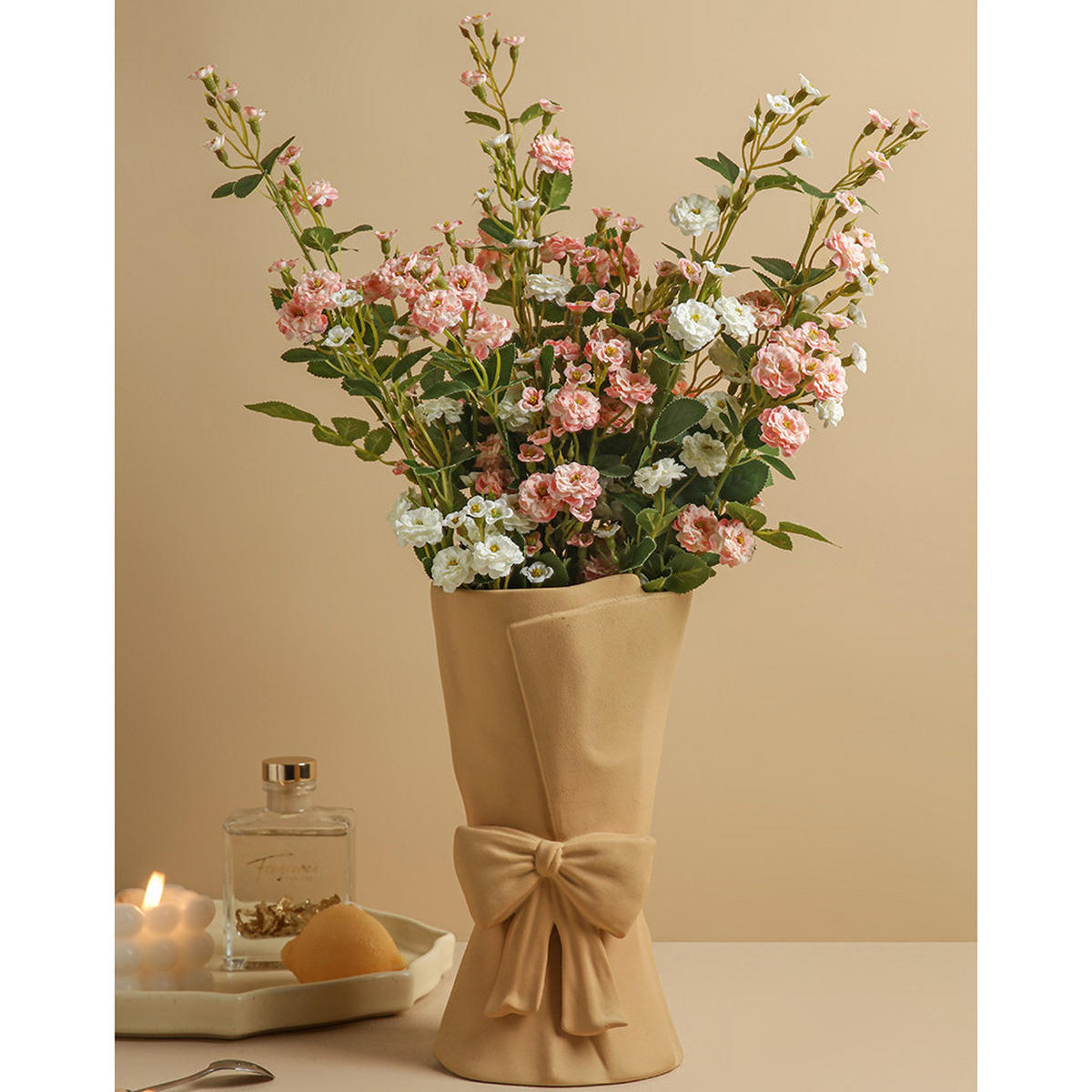 VASE 13 x 13 x 24,5 cm Keramik - Gelb, Glas (24.5cm) - LIBRATON
