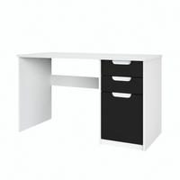 SCHREIBTISCH Logan Fronten in Schwarz matt - Schwarz, Holzwerkstoff (60/129/76cm) - Vladon