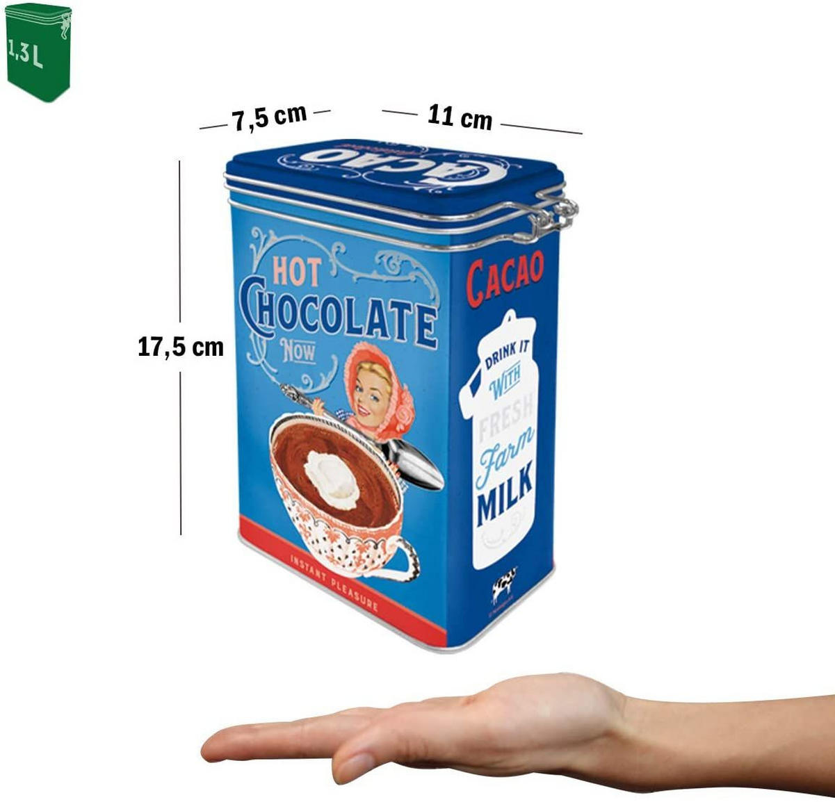AROMADOSE Say It 50's! Cacao Addicted - Multicolor, Metall (11/17.5/7.5cm) - Nostalgic-Art