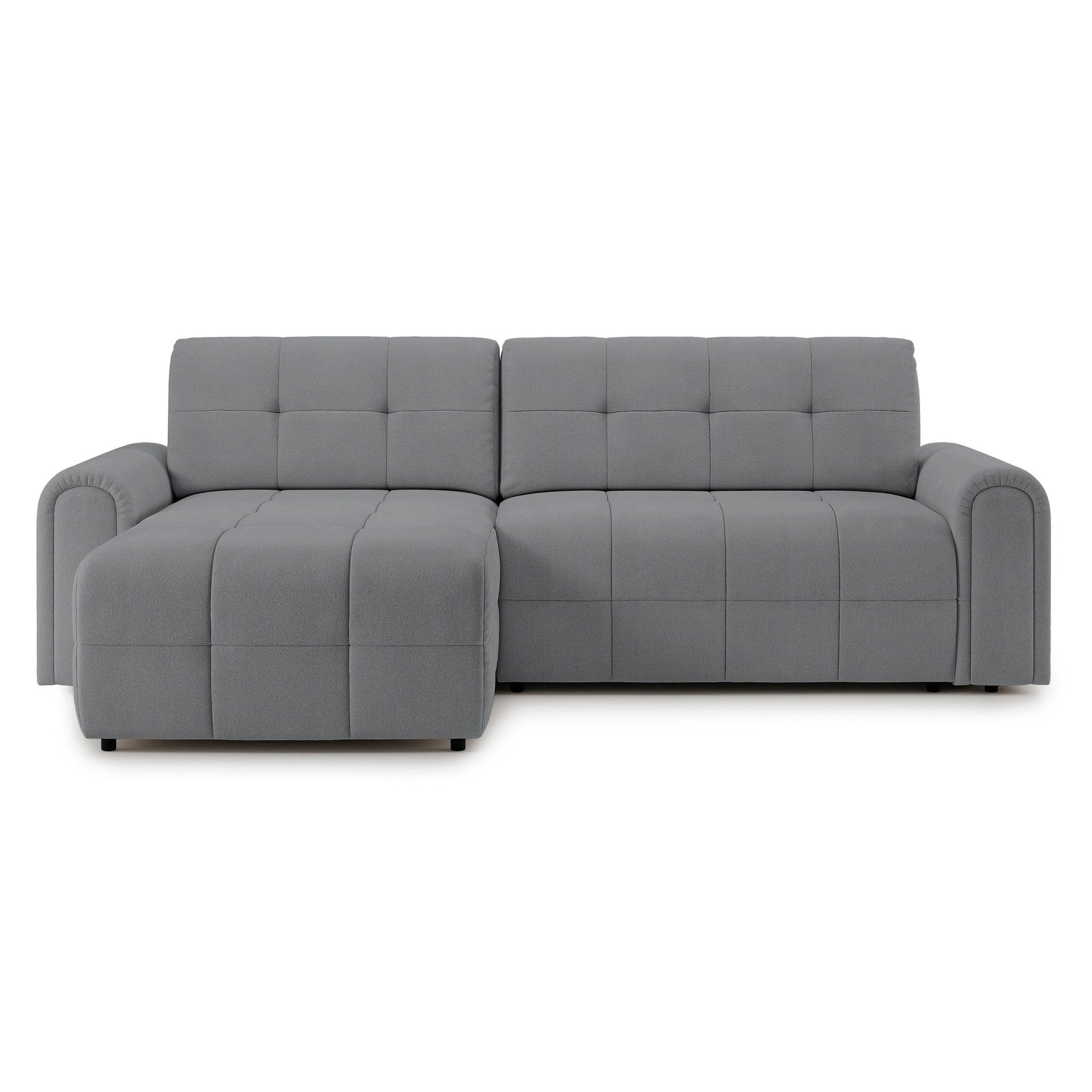 ECKSOFA Simolla Grau links - Schwarz/Grau, Kunststoff/Textil (268/180cm) - Selsey