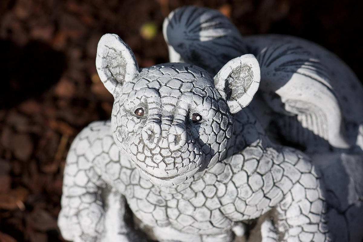 STEINFIGUR Drache im Ei, frostfest, Steinguss - Grau, Stein (13/21/15cm) - stoneandstyle