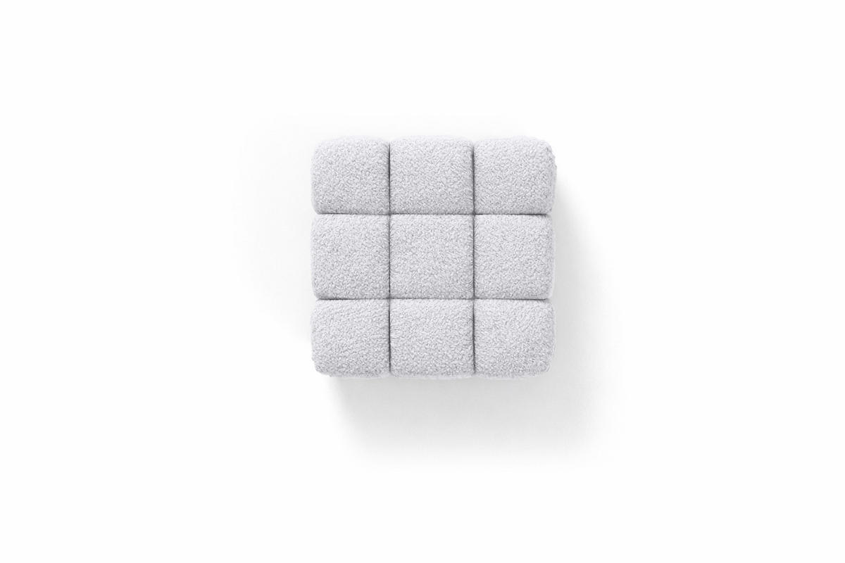 HOCKER Modularer, Bouclé-Stoff Abriamo, Hellgrau, Selia - Hellgrau, Holz (95/40/95cm) - Kaiser Möbel