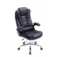 CHEFSESSEL Lederlook schwarz - Chromfarben/Schwarz, Textil/Metall (69.5/113/78cm) - CLP