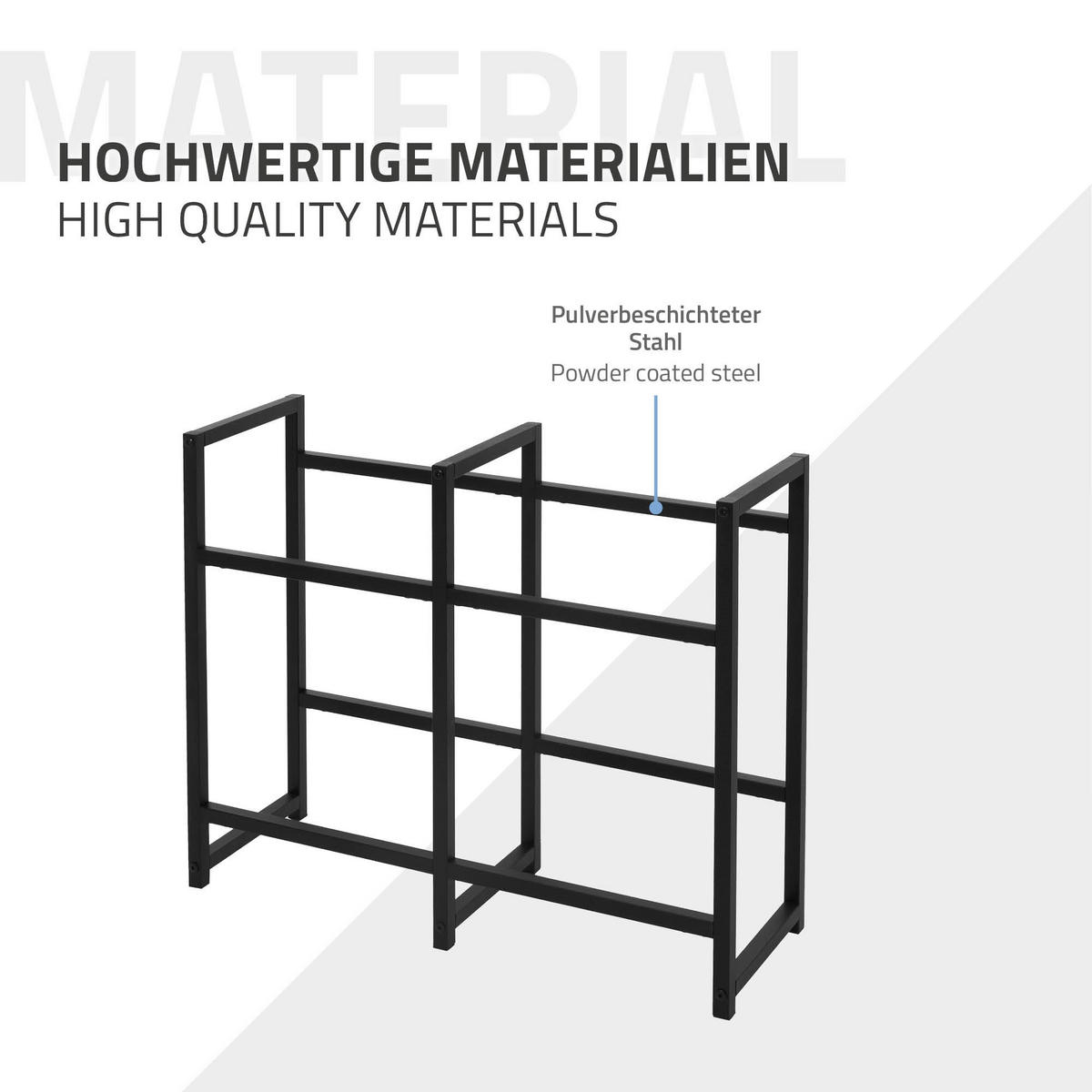 GETRÄNKEKISTENREGAL - Schwarz, Metall (31/75.5/91cm) - ML-DESIGN