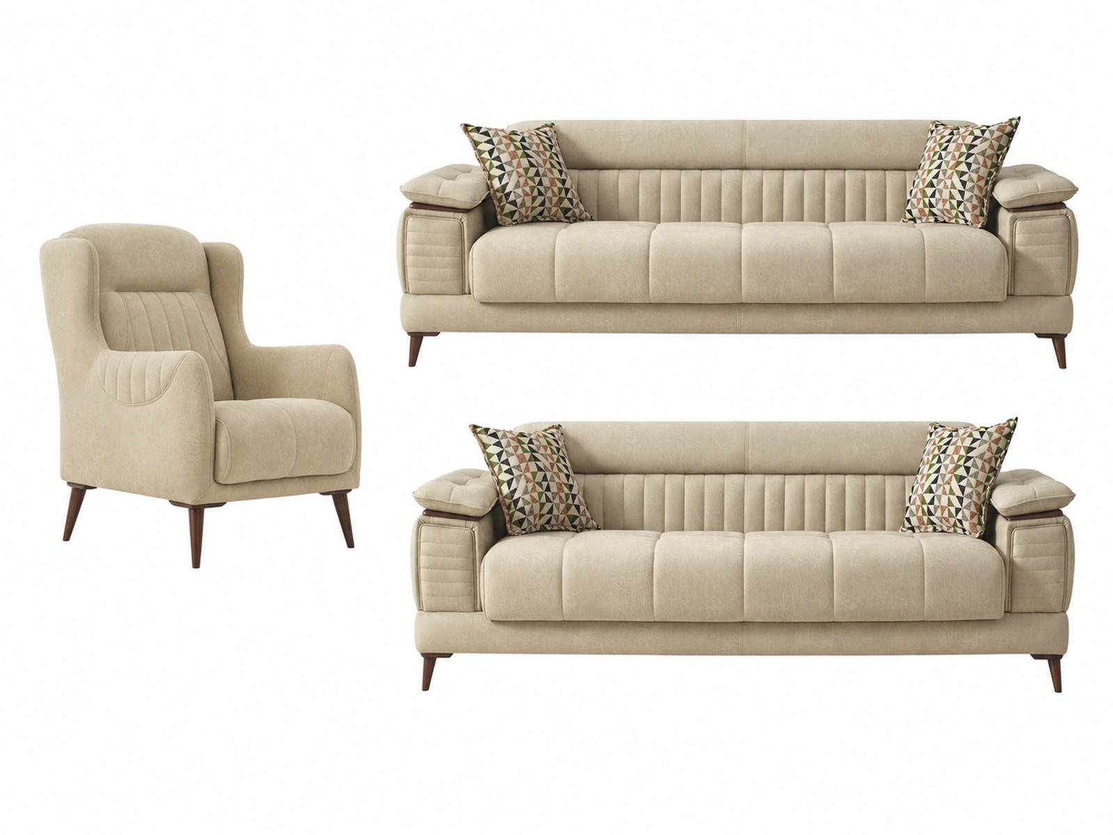 XXXLutz Sitzgarnitur Beige 240x80x95 cm