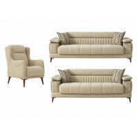 SITZGARNITUR Baoshi, Beige Stellvariante 3+3+1 - Beige, Holz/Holzwerkstoff (240/80/95cm)