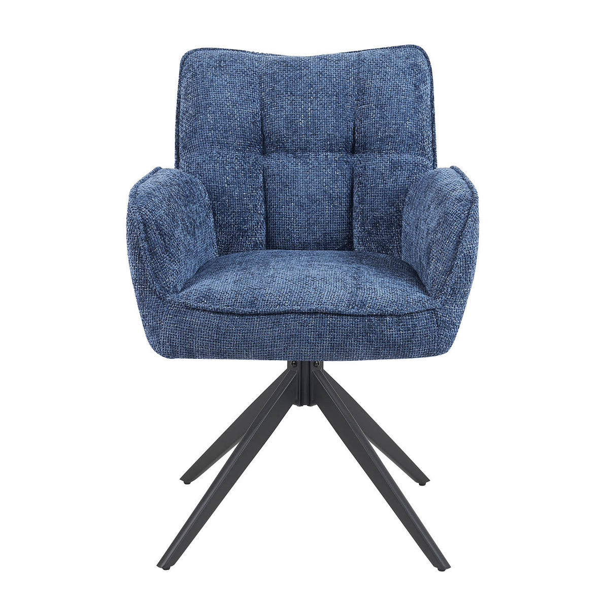 DREHSTUHL Mika-Enya - Blau/Schwarz, Textil/Metall (59/84/66cm) - DUBI Möbel