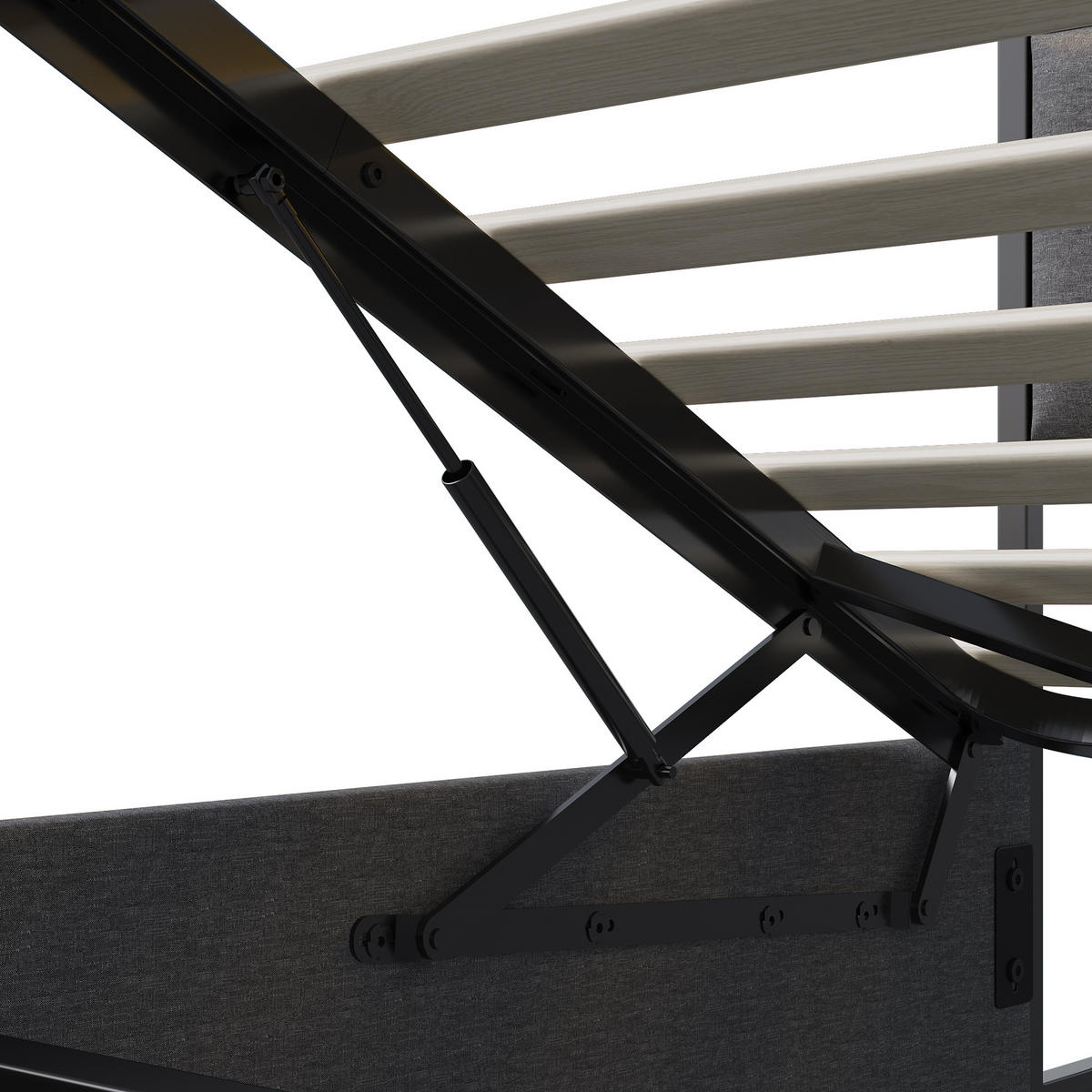 POLSTERBETT 140x190 cm LED Bettkasten USB Steckdose grau - Grau, Holz (140/190cm) - LEBENLANG