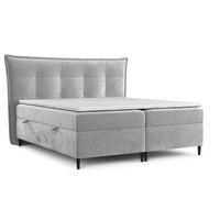 BOXBETT Las Palmas 200/200 cm Hellgrau im Lotta Stoff - Hellgrau/Schwarz, Holz/Holzwerkstoff (200/200cm) - AltaBeds