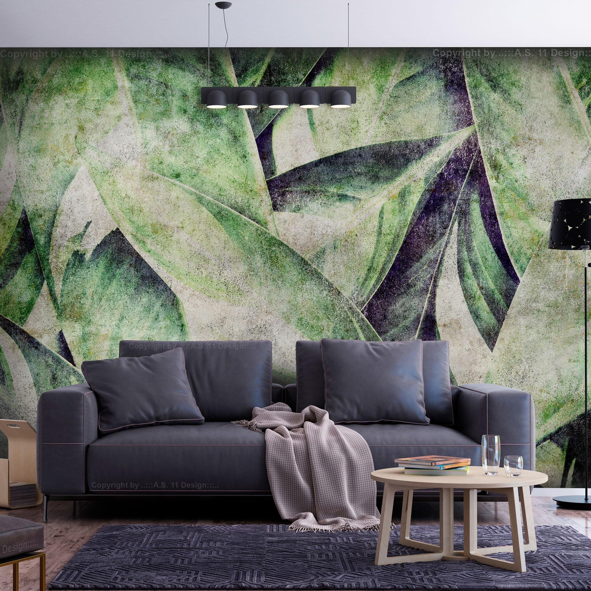 SELBSTKLEBENDE FOTOTAPETE 392/280 cm - Schwarz/Grün, Kunststoff/Textil (392/1cm) - KUNSTLOFT