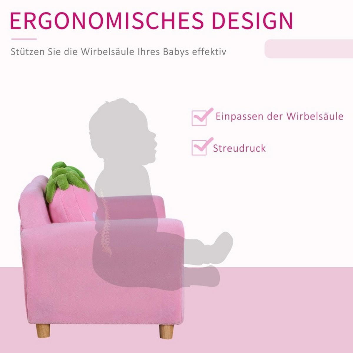 POHOVKA pre deti a mládež, 90/53/48 cm, drevo ružová - pink, drevo (53/48/90cm) - BEAOK