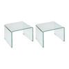 2ER-SET Nachttische - Glas - SUZANA - Transparent, Glas (40/40/50cm) - Vente-Unique
