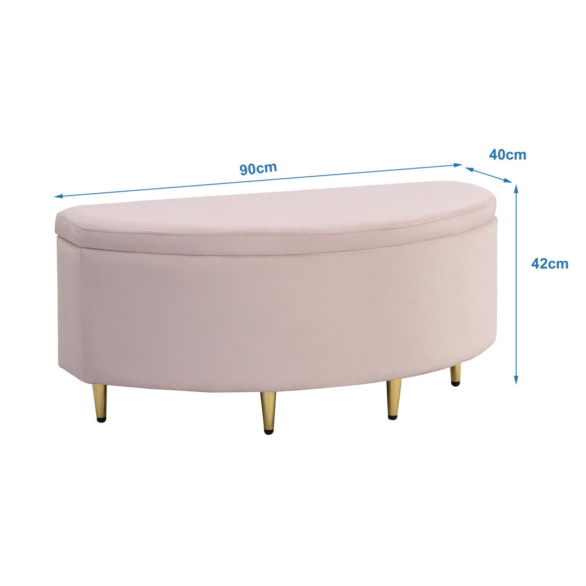 POLSTERBETT 90/200 cm aus Samt in Rosa mit verstellbarem Kopfteil - Rosa, Textil (90/200cm) - BEAOK