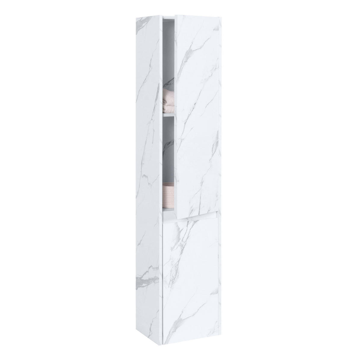HÄNGESCHRANK Marmor Weiß Dekor - Weiß/Grau, Holzwerkstoff (33/160/28cm) - MCW
