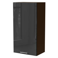 KÜCHENHÄNGESCHRANK Essen W4/50 Graphit Hochglanz / Lava Matt 50 / 32,5 / 96cm - Dunkelgrau/Graphitfarben, Holz/Holzwerkstoff (50/96/32.5cm) - Feldmann-Wohnen