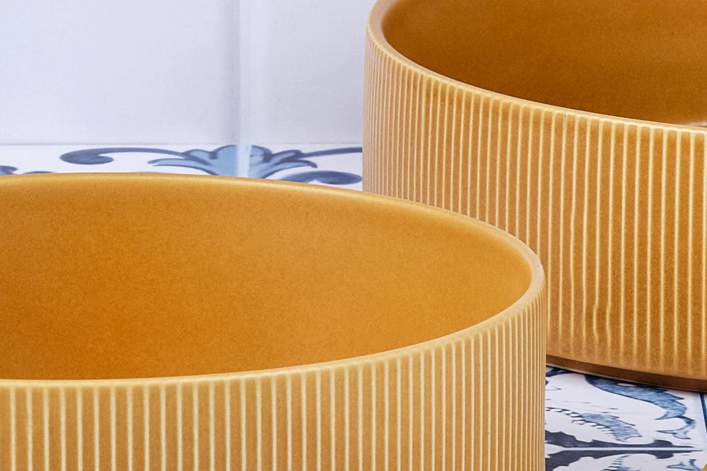 SALATSCHALEN Scandi Ø21,5cm und Ø27,5cm - 2er-Set - Ocre - Gelb, Keramik - Björn