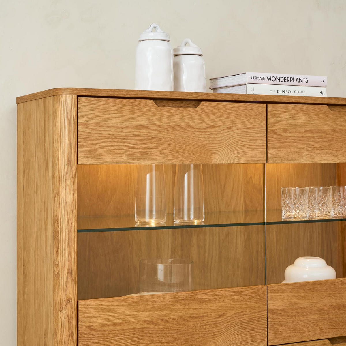 HIGHBOARD Eiche massiv - Eichefarben/Braun, Holz/Holzwerkstoff (123/146/45cm) - Furnhouse