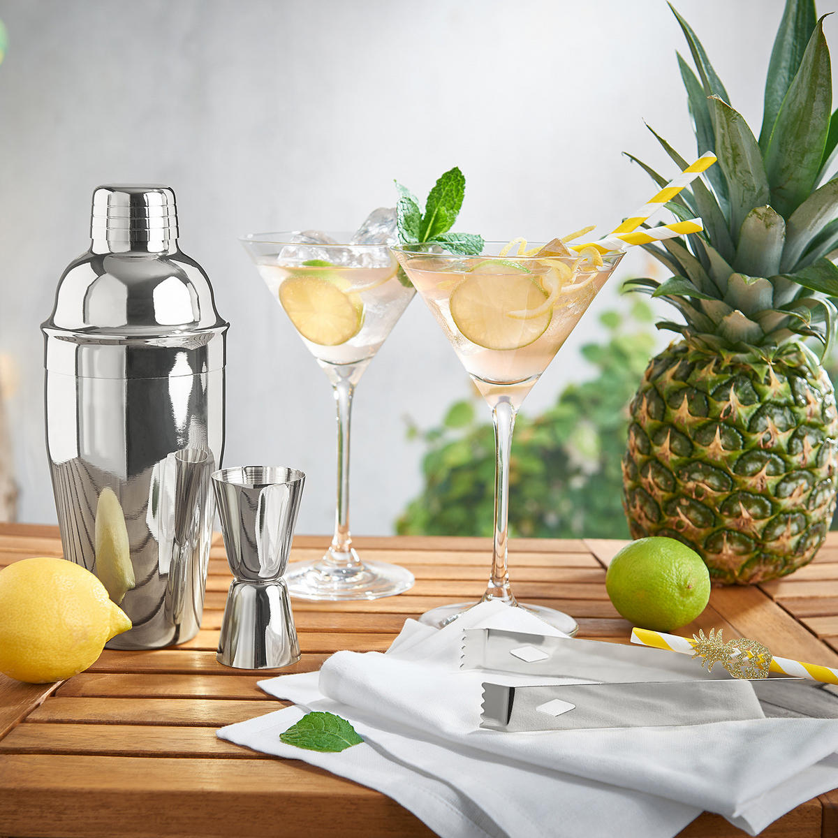 COCKTAIL-SET (5-teilig) Manhattan Lounge - Silberfarben, Metall (27/5/27cm) - Butlers