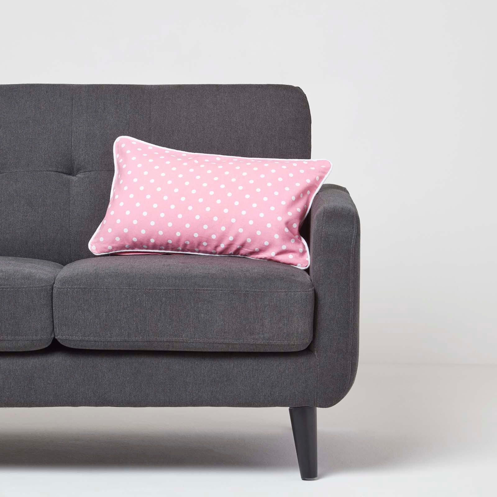 KISSENHÜLLE Polka Dots 30/50 cm, 100% Baumwolle - Rosa, Textil (30/50cm) - Homescapes