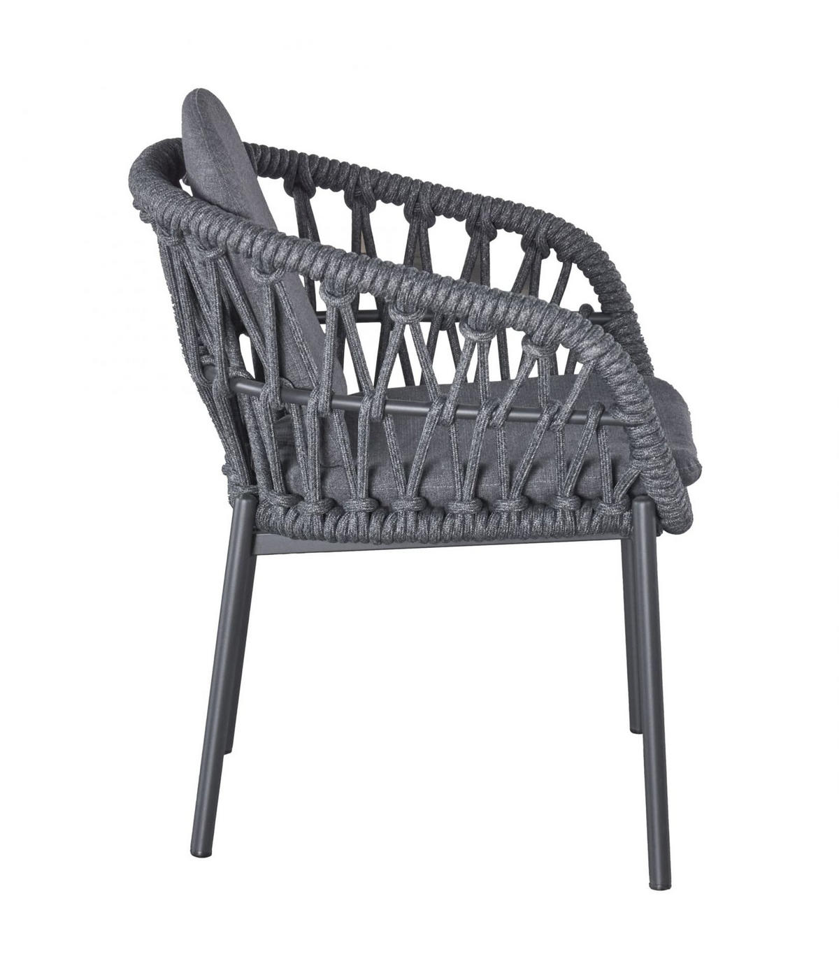 GARTENSTUHL Balu, Rope-Metall, Anthrazit - Anthrazit, Metall (62/79/63cm) - dasmöbelwerk