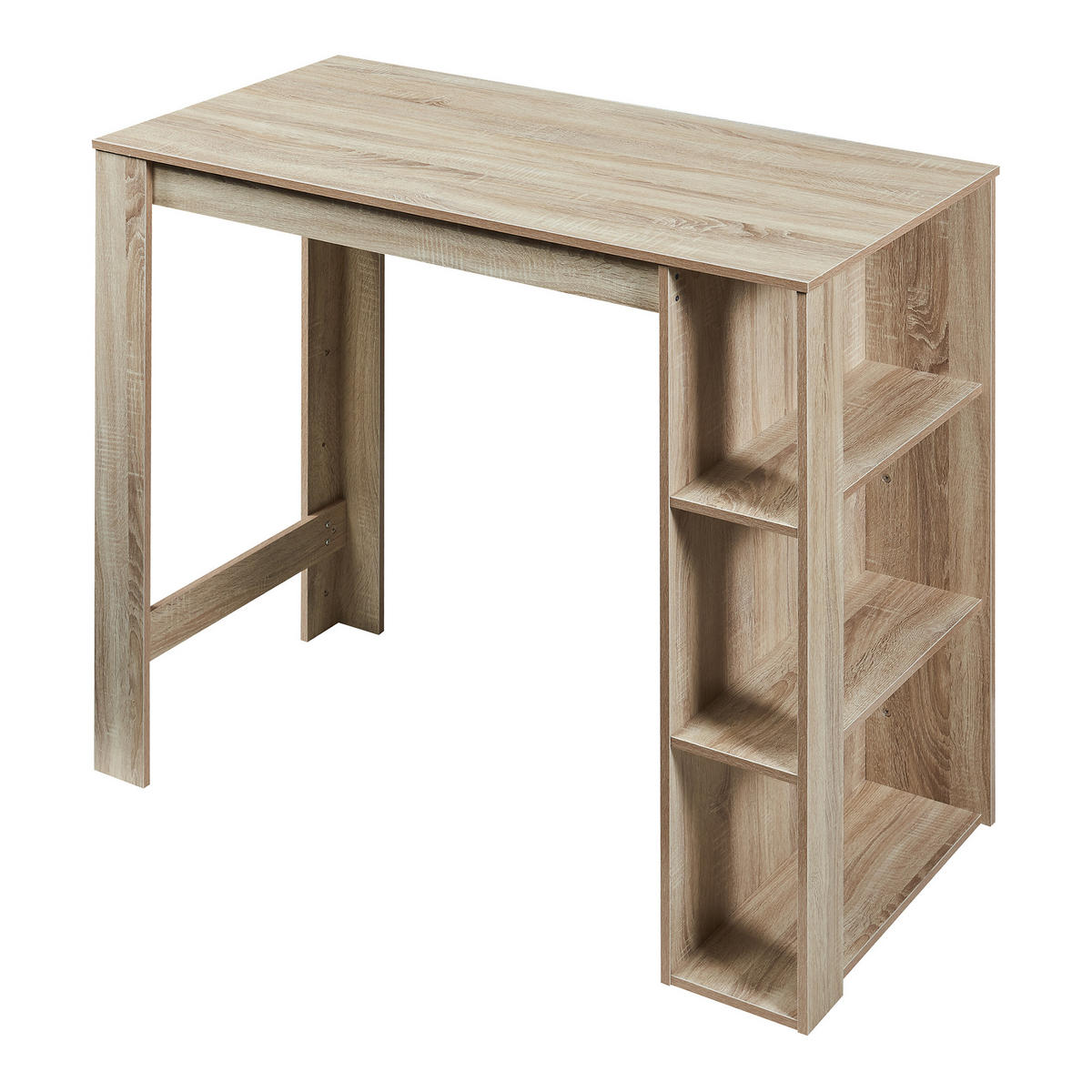 BAROVÝ STŮL Danderyd - barva dubu, kompozitní dřevo (60/120/105.5cm) - [en.casa]