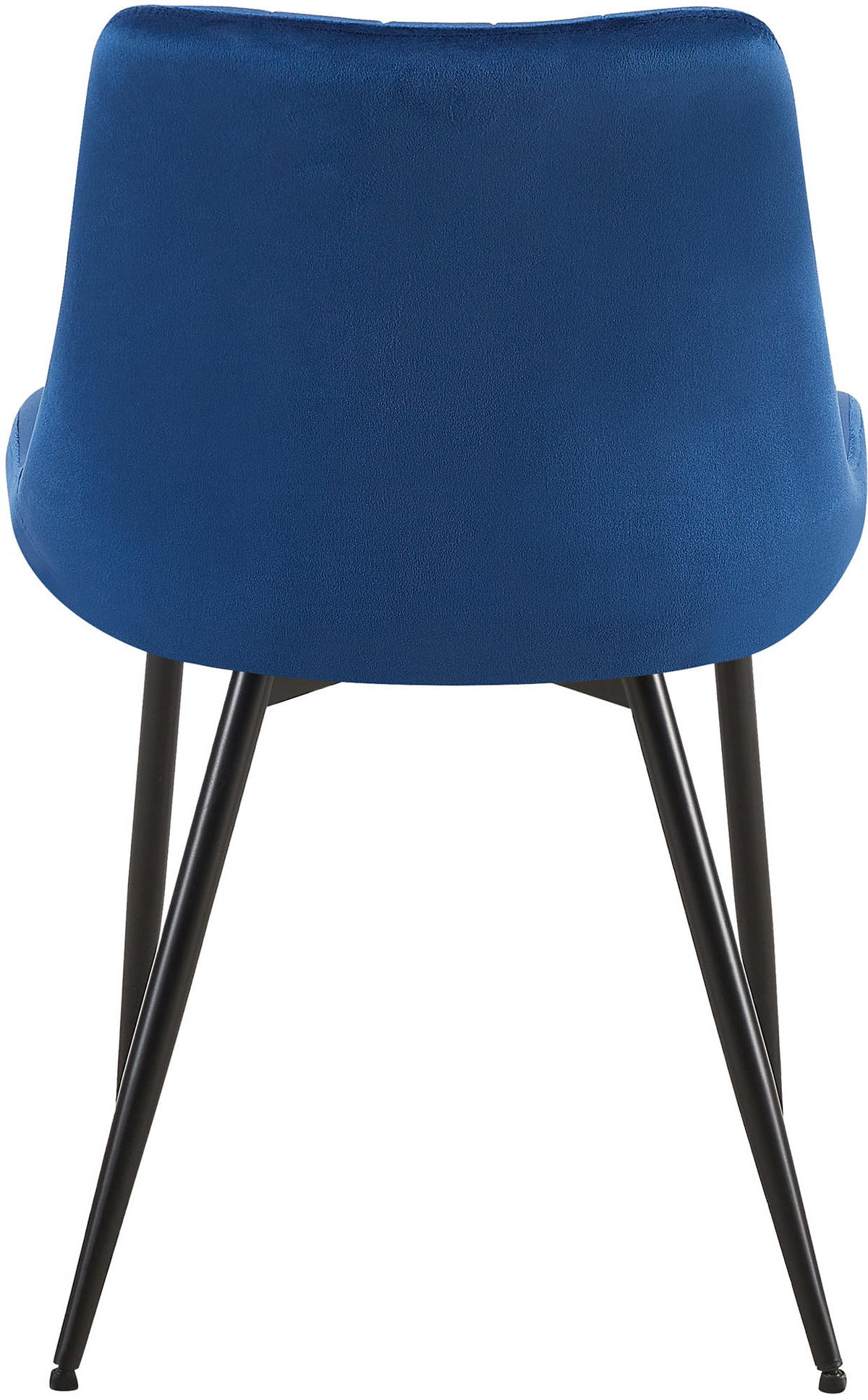 STUHL Samt blau - Blau/Schwarz, Textil/Metall (46/82/61cm) - CLP