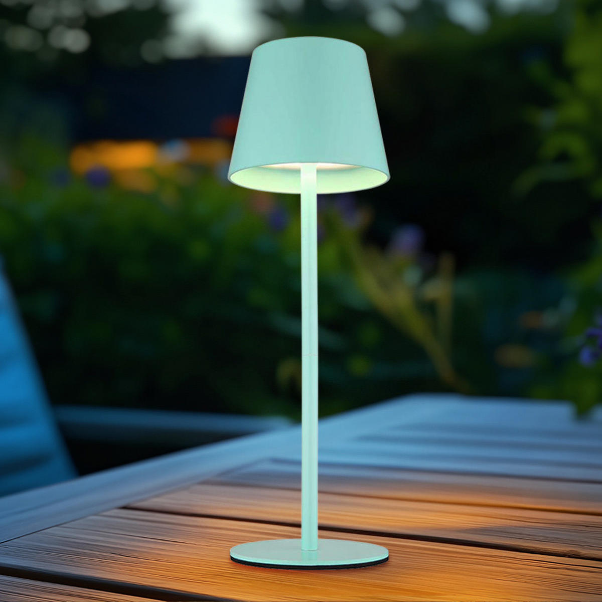 LED AUSSENLEUCHTE VANNIE I Türkis Opal - Türkis, Metall (11.5/11.5/36cm) - Globo Lighting