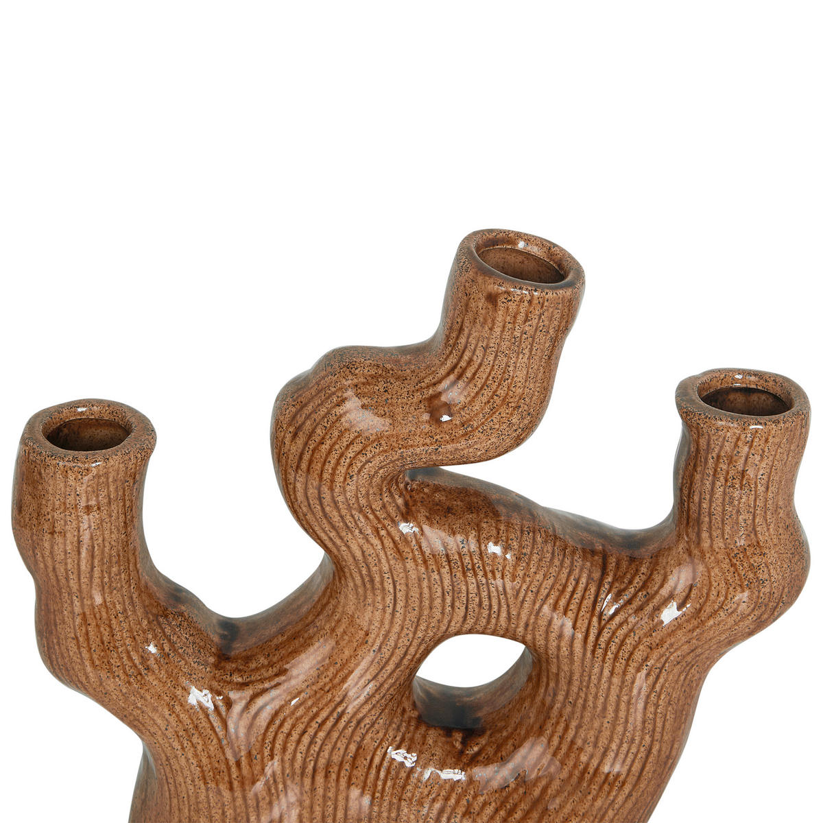 BLUMENVASE Steinzeug braun Barbus - Braun, Stein (31cm) - Beliani