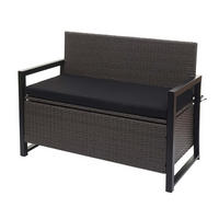POLY-RATTAN 2ER SITZBANK Grau, Schwarz - Schwarz/Grau, Kunststoff (117/87/57cm) - MCW