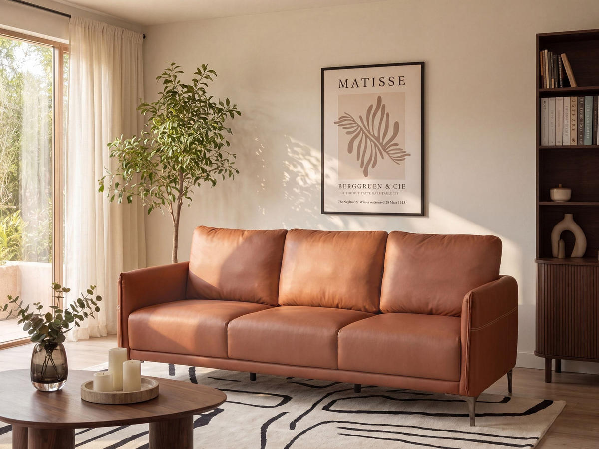 3-SITZER-SOFA Stoff Goldbraun Cilens - Goldfarben, Textil (212/93/73cm) - Beliani
