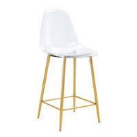 BARHOCKER transparenter Kunststoffsitz mit Metallgestell in Gold - Goldfarben, Kunststoff (45/102/51cm) - MIVRAY