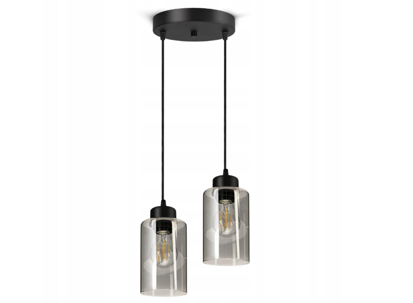 PENDELLEUCHTE TUBE - Transparent/Schwarz, Glas/Metall (20/20/80cm) - kiki design