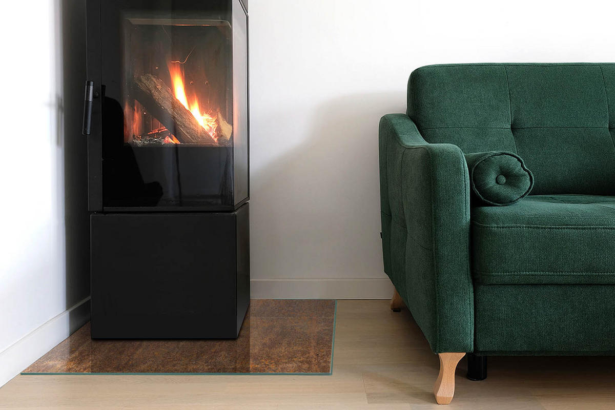 GLASPLATTE für Kamin 60x60 cm - Braun, Glas (60/60/0.4cm) - TULUP