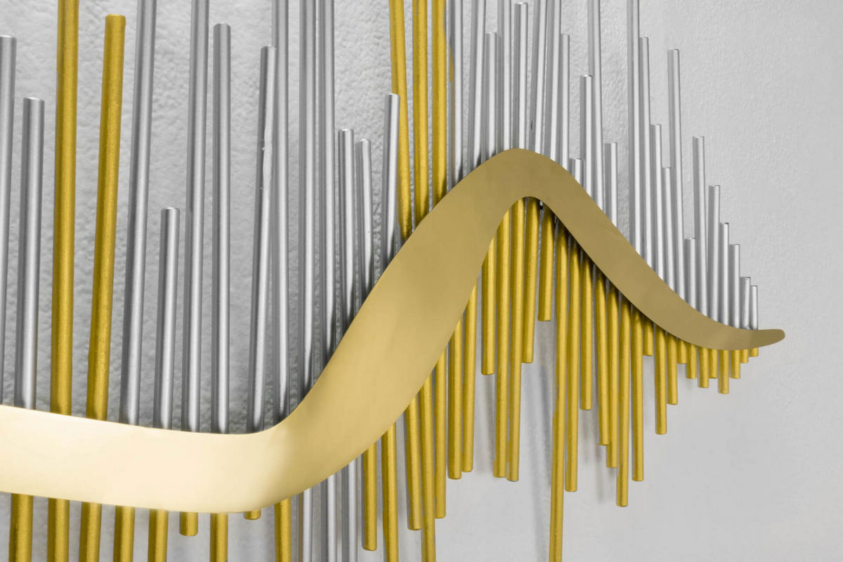 WANDDEKO Gold 107/53 cm - Silberfarben/Goldfarben, Metall (4.9/53/5cm) - KUNSTLOFT