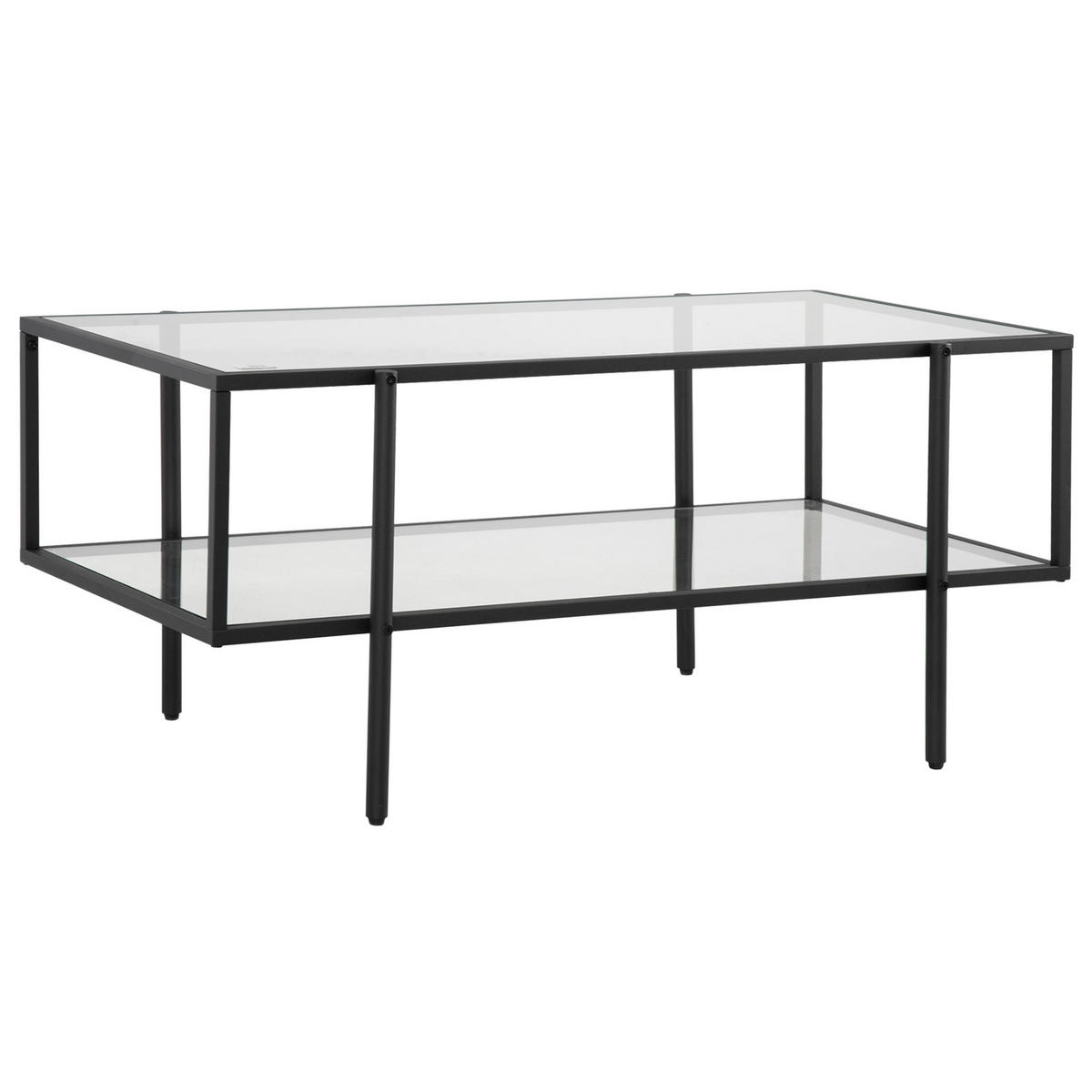 GLAS-COUCHTISCH, Stahl - Transparent, Glas (100/55/45.5cm) - HOMCOM