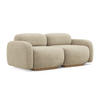 3-SITZER SOFA Bouclé Stoff Beige - Beige/Braun, Holz/Textil (190/73/95cm) - Makamii