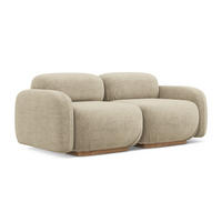 3-SITZER SOFA Bouclé Stoff Beige - Beige/Braun, Holz/Textil (190/73/95cm) - Makamii