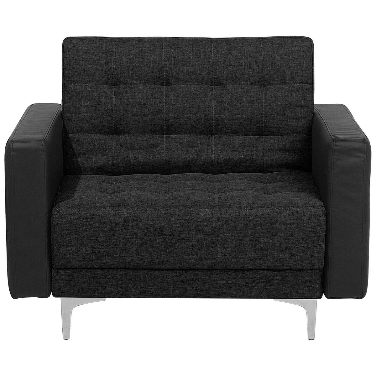 SESSEL Polsterbezug graphitgrau Aberdeen - Silberfarben/Graphitfarben, Textil (106/83/88cm) - Beliani