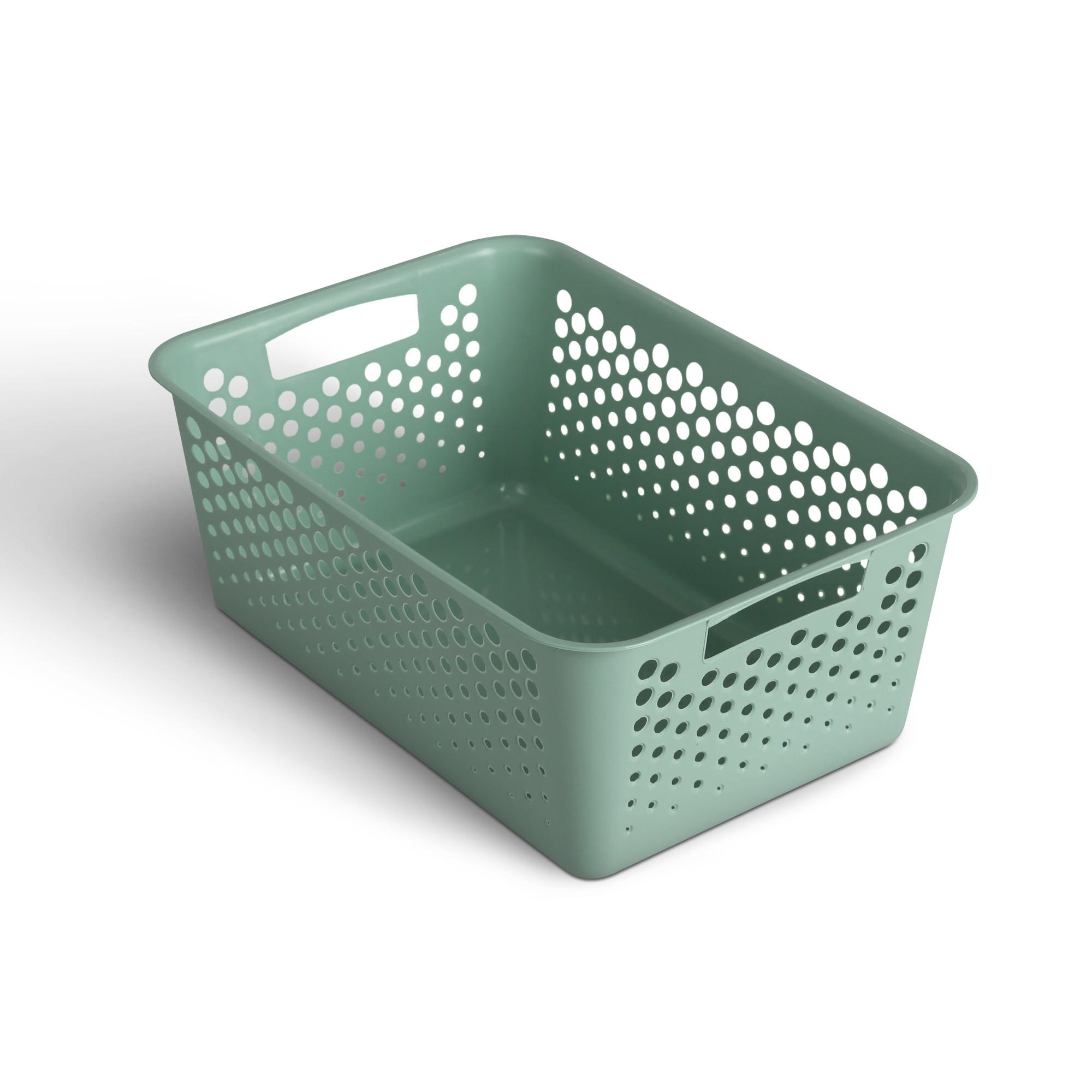 AUFBEWAHRUNGSKORB Grün 37x26x17 cm - 1er Pack - Grün, Kunststoff (26/17/37cm) - ProHome
