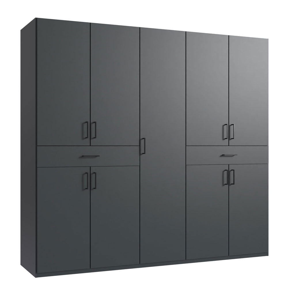 KLEIDERSCHRANK Tibet graphit 225 / 58 / 208cm - Graphitfarben, Holz/Holzwerkstoff (225/208/58cm) - Wimex