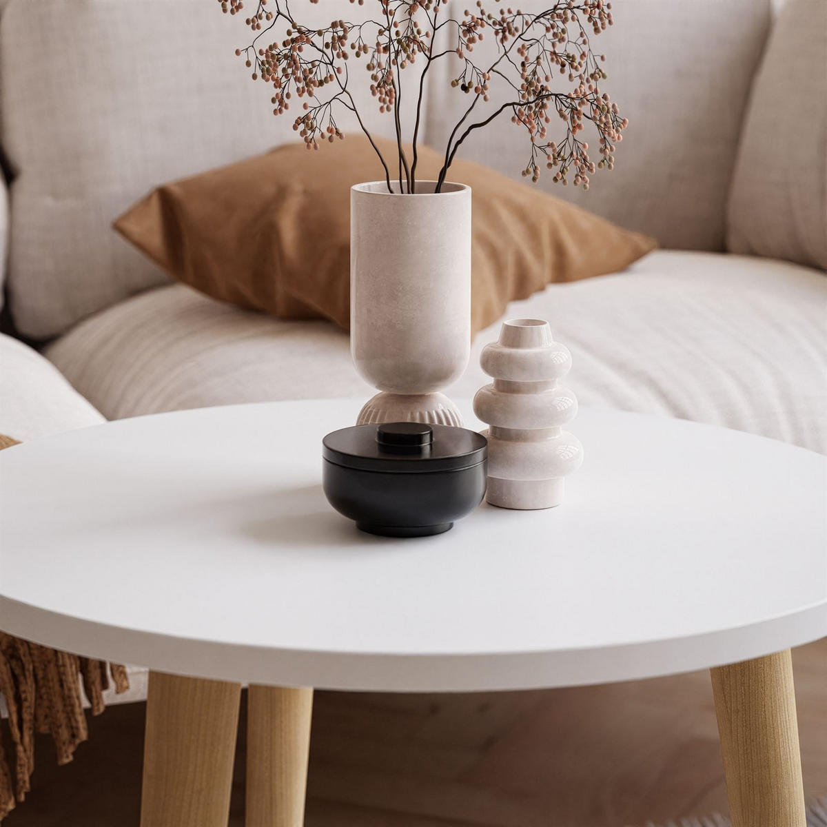 COUCHTISCH HARMONY Weiß - Weiß, Holzwerkstoff (67/67/49cm) - Lookway