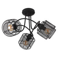 DECKENLEUCHTE Metall Gitteroptik Schwarz - Schwarz, Metall (46/46/27.5cm) - Globo Lighting