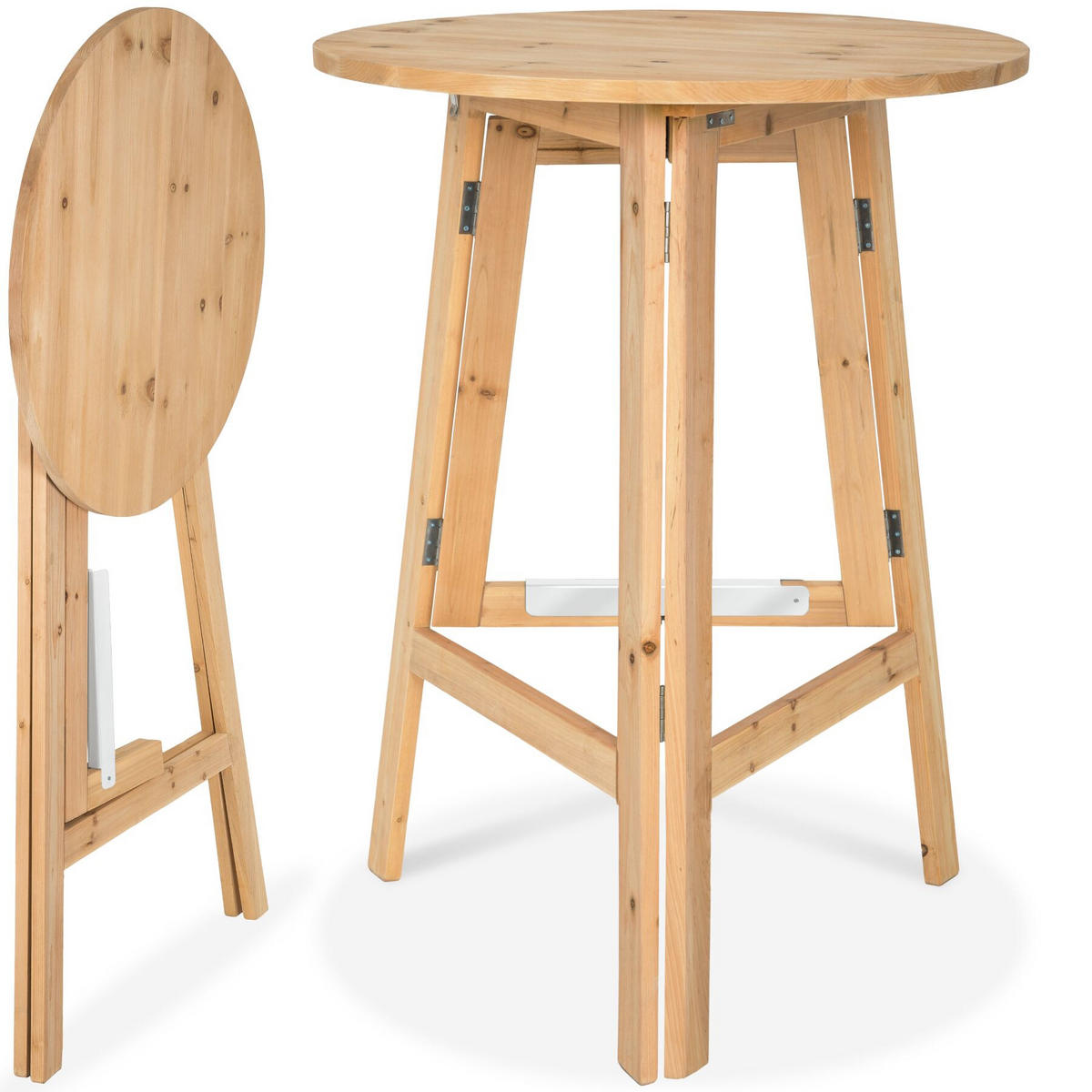 STEHTISCH Trix, Stabilisierungsschiene aus Metall, braun - Braun, Holz (79/79/110cm) - tectake