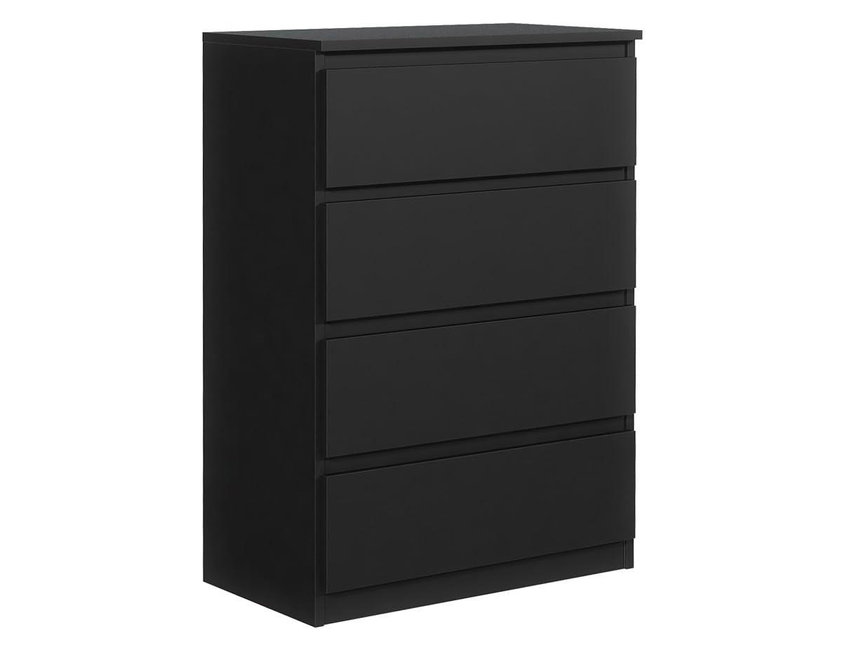 KOMMODE mit 4 Schubladen Schwarz - Schwarz, Holzwerkstoff (102/70/39cm) - MebLocker