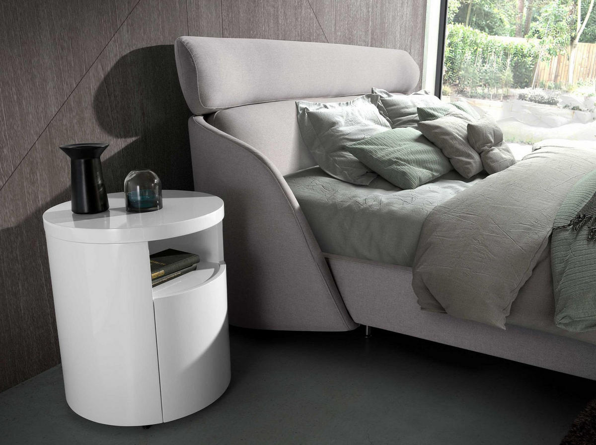 NACHTSCHRANK Nachttisch aus weißem Holz Ø48/55 cm - Weiß, Holz (48/55/48cm) - ANGEL CERDA