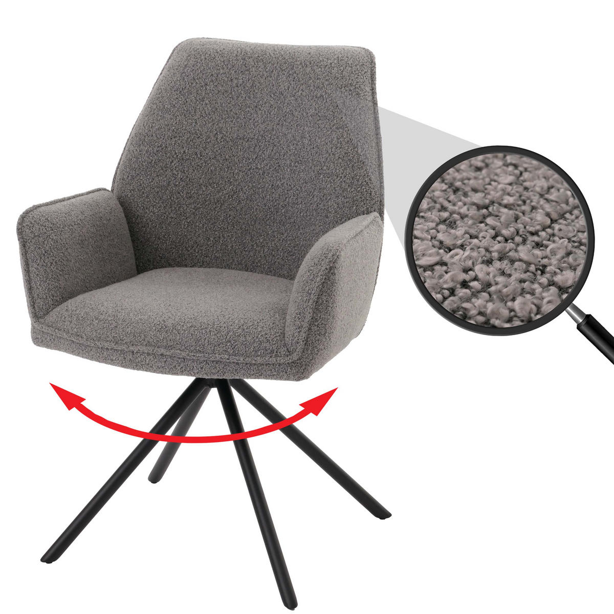 ESSZIMMERSTUHL Hellgrau - Hellgrau, Textil (60/86/60cm) - MCW