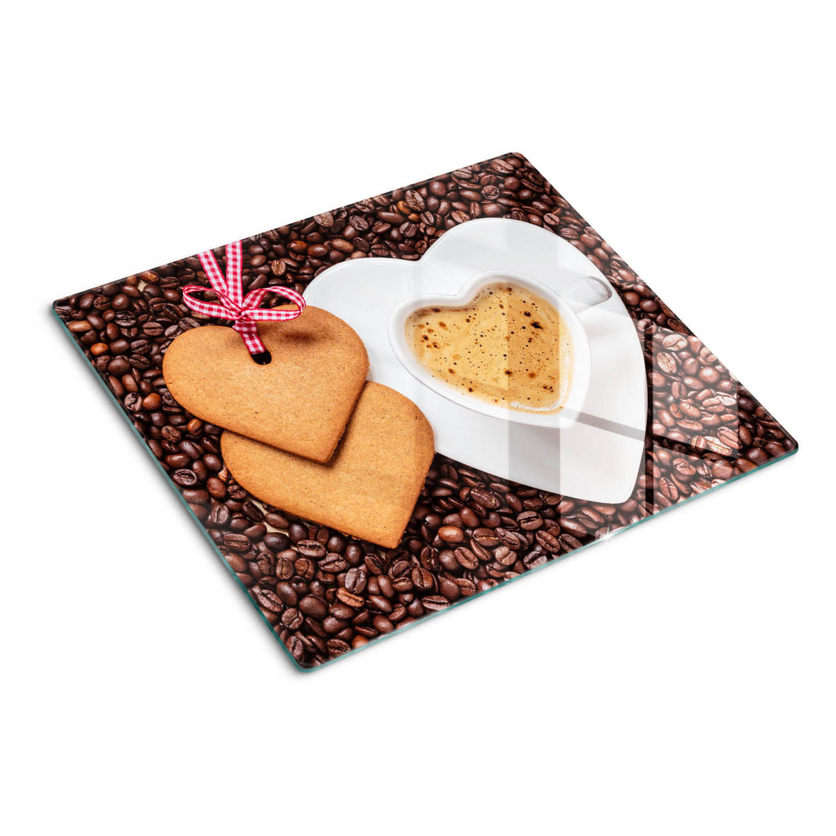GLASPLATTE 60x52 cm Kaffee und Lebkuchen - Braun, Glas (60/0.4/52cm) - TULUP