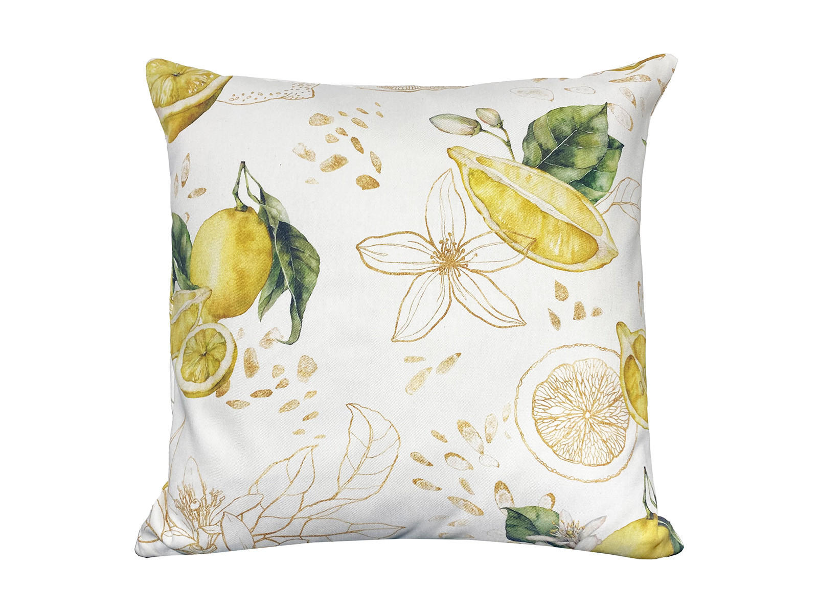 KISSENHÜLLE Italy Collection Zitronen 40/40 cm - Ecru/Gelb, Textil (40/40cm) - beties Heimtextil