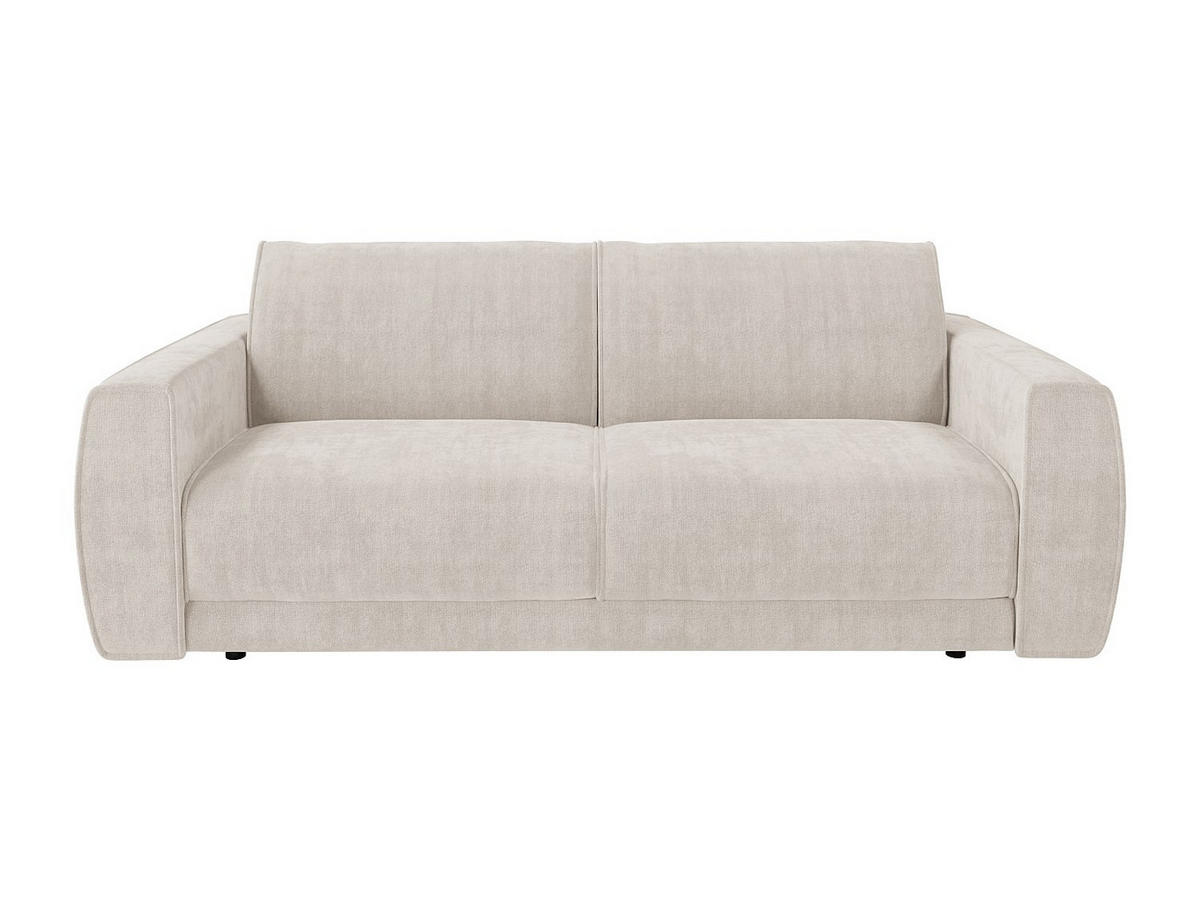 SOFA 3-Sitzer Schlafsofa Express - Chenille-Stoff Beige - Liegefläche 140 cm - Matratze 13 cm - VOMERA - Beige, Textil (200/88/100cm) - Vente-Unique